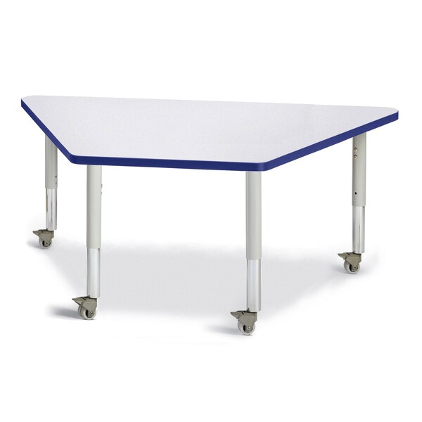 Berries Trapezoid Activity Tables, 30 in. x 60 in., Mobile, Freckled Gray/Blue/Gray